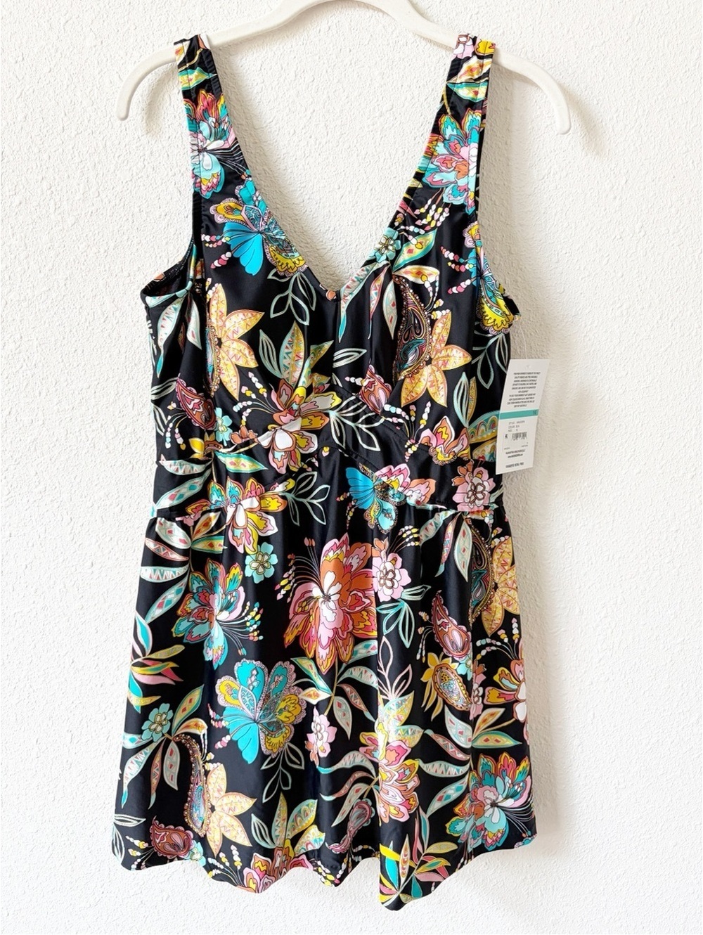 Maxine Of Hollywood Long Tankini Swim Dress (no bottom) Size 16 Beach Vacation
